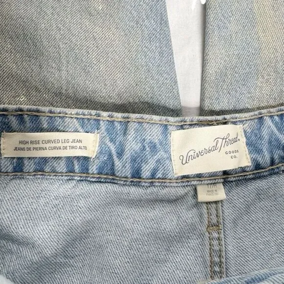 Universal Thread NWT high rise curved leg jeans with shiny silver sheen size 17 - Picture 5 of 13